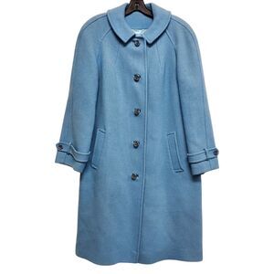 Vintage PENDLETON Jacket Women Medium Teal Overcoat Wool Button Down Outdoor 80s